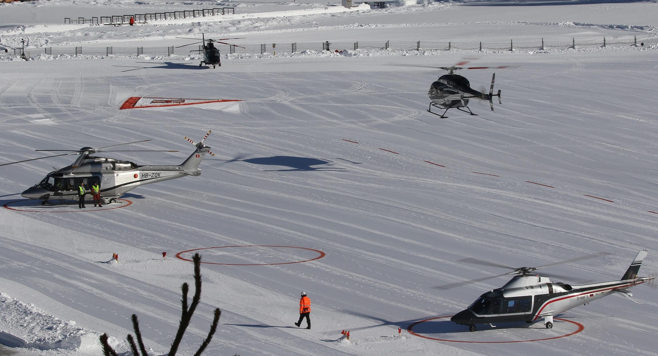 Helicopter service and Chauffeur Service with Bodyguard Drivers in Davos